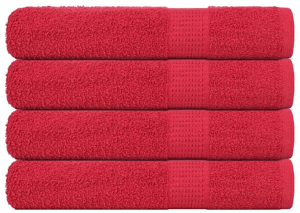 vidaXL Prosoape pentru saună 4 buc Roșu 80x200 cm 360 g/m² 100% bumbac