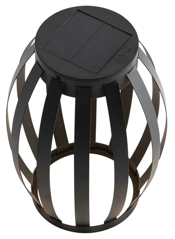Lampă de masă de exterior neagră cu 3 trepte de intensitate reglabilă, solară și reîncărcabilă - Sheldon