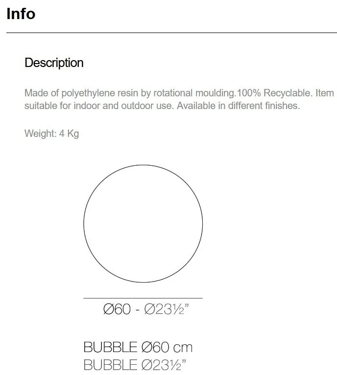 Corp de iluminat RGBW LED decorativ exterior Bubbles diametru 60cm