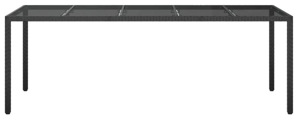 Masa gradina, negru, 250x100x75 cm, sticla securizata poliratan 1, Negru