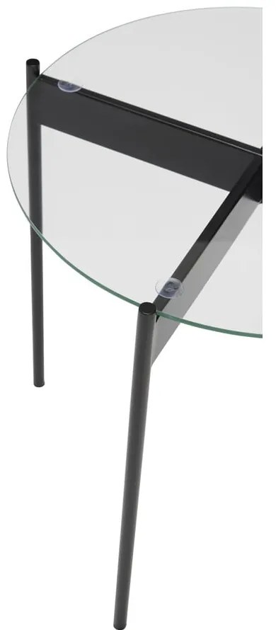 Măsuță auxiliară rotundă cu blat din sticlă ø 45 cm Beam – Hübsch