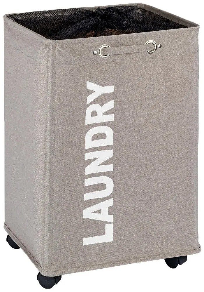 Coș de rufe QUADRO - recipient de 79 l, WENKO, taupe