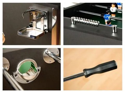 Fotbal de masă profesional Leeds, 140 x 73 x 87 cm, negru