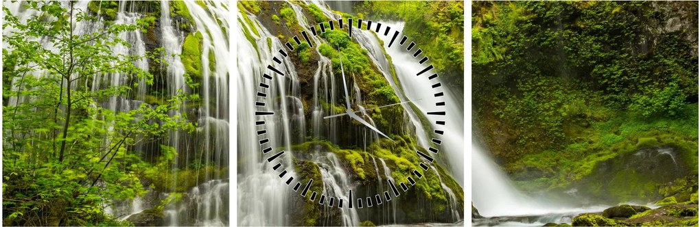 Tablou - Cascada, Wind River Valley (cu ceas) (90x30 cm)