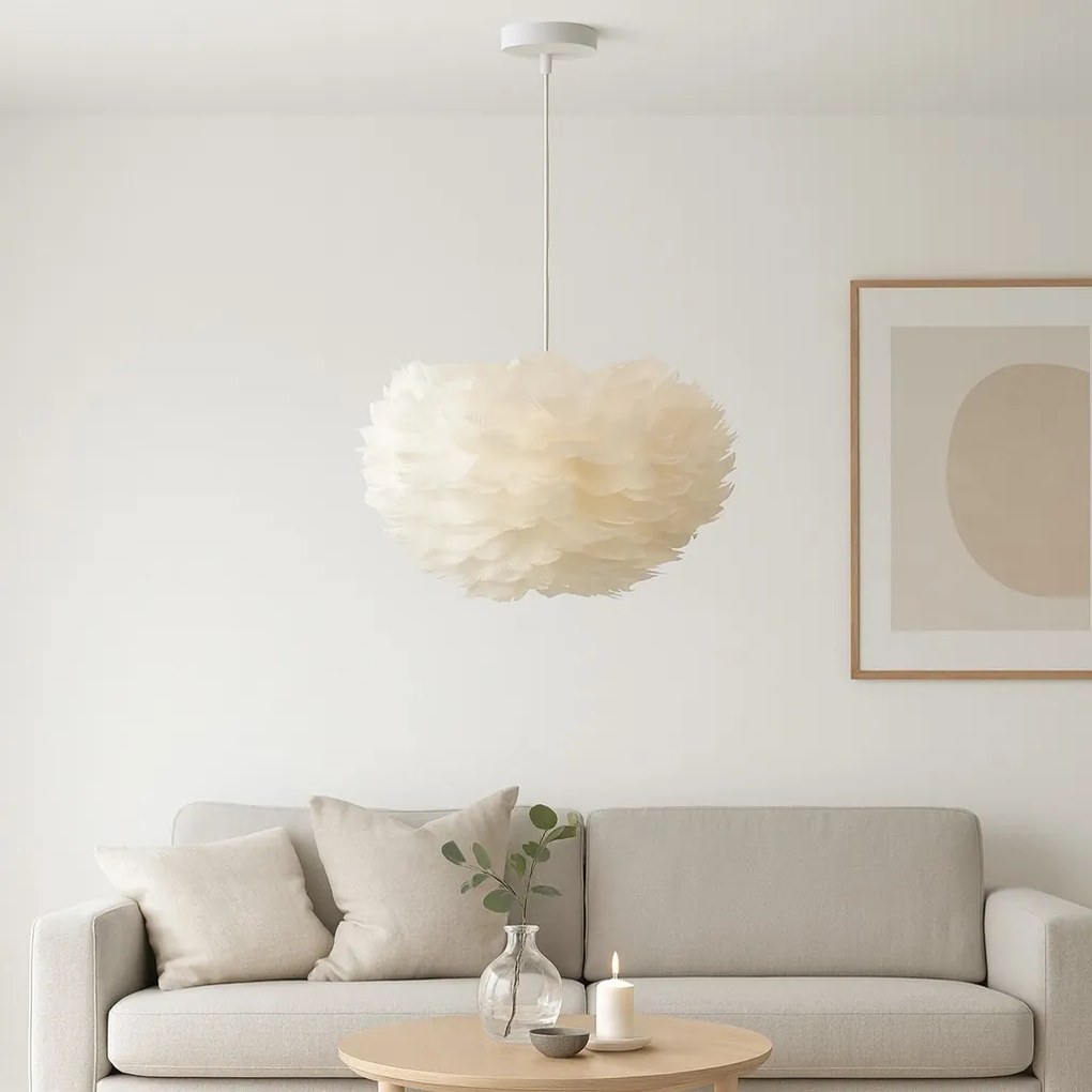 💡 Lustra LED PJ01 – Design Alb Simplu și Elegant pentru Spații Aerisite