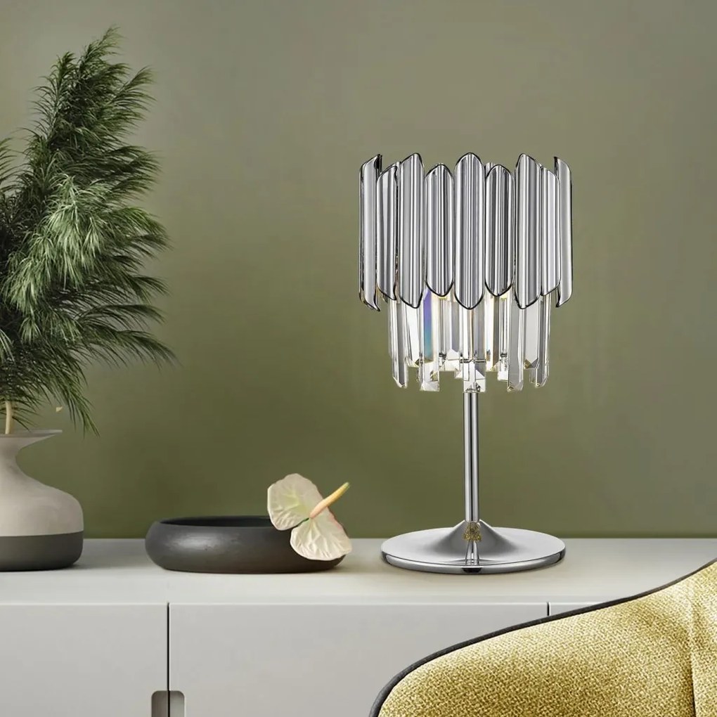 Veioza/Lampa de masa design elegant Tiara crom