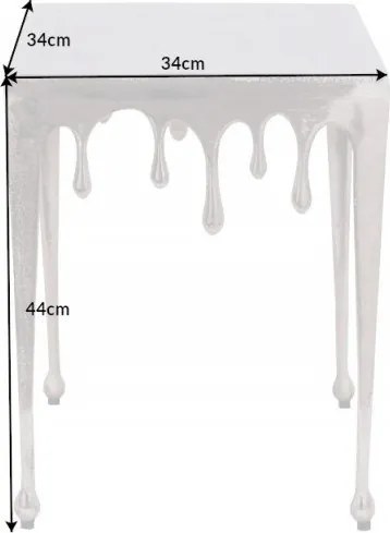 Masuta deosebita design picatura Liquid Line S 44cm, argintiu