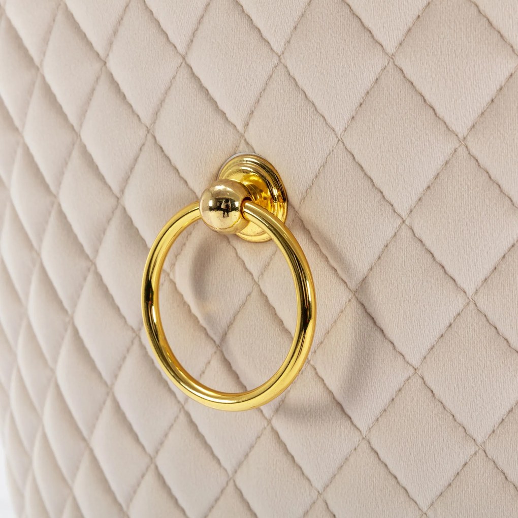 Set de 4 scaune de sufragerie tapițate în catifea, Bej | Aosom Romania