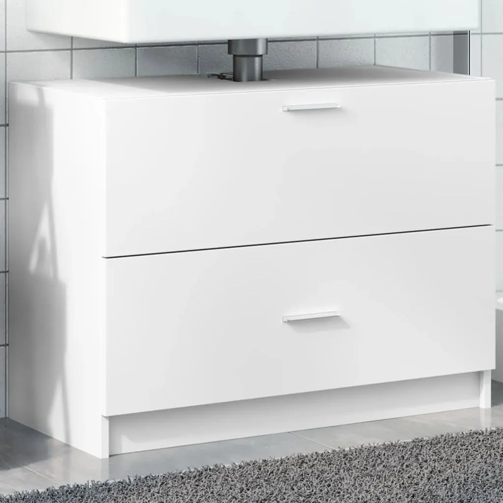 vidaXL Dulap de chiuvetă, alb, 78x37x59 cm, lemn prelucrat