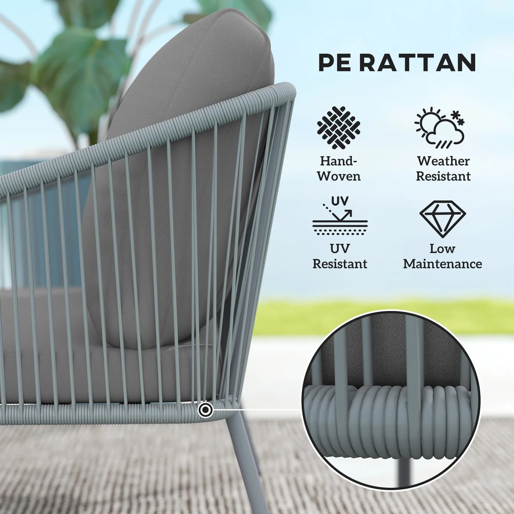 Outsunny Canapea de Grădină cu 2 Locuri, Perne Detașabile, Brațe și Cadru din Oțel, 112x72x76 cm, Verde | Aosom Romania