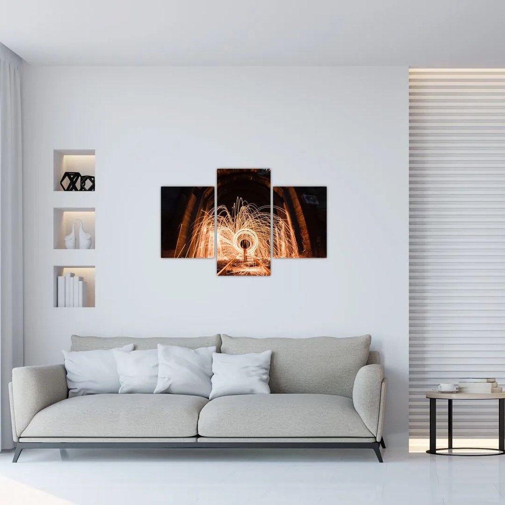 Tablou - Show de lumini deasupra șinelor (90x60 cm)