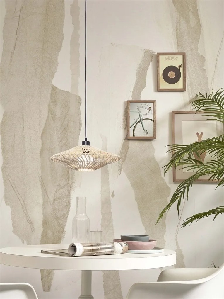 Lustra/Pendul eco din ratan Zanzibar flat 40cm S, white