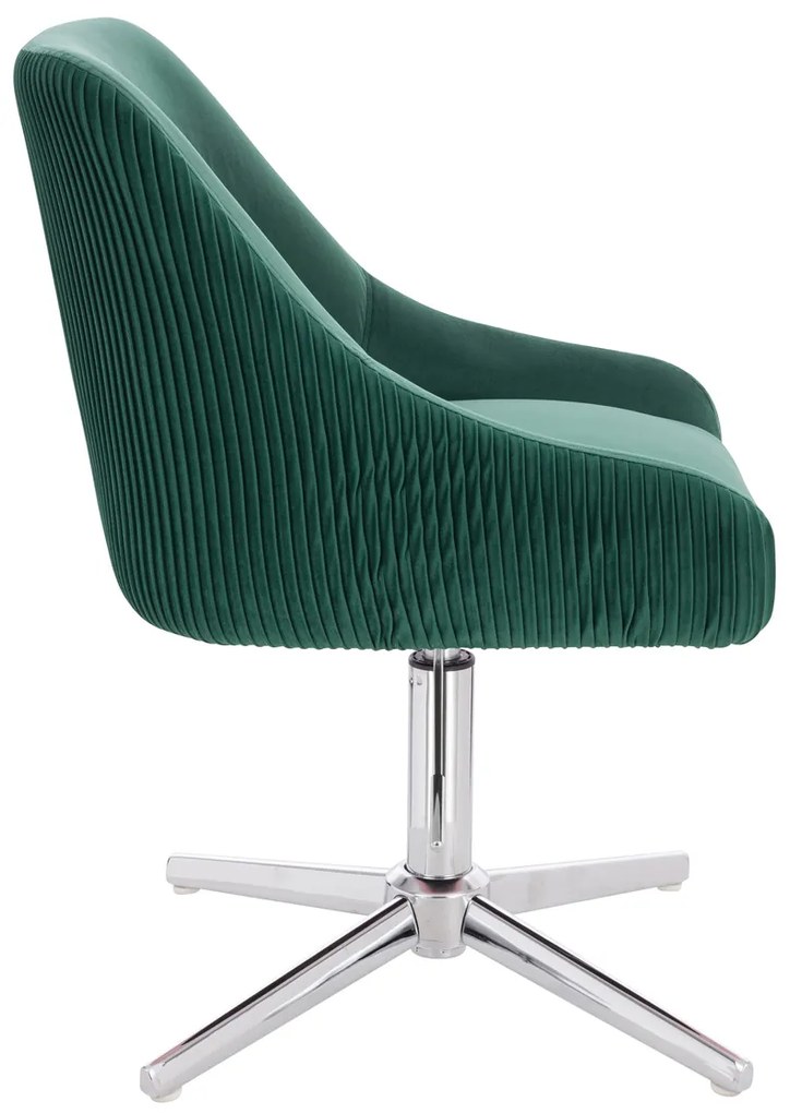 HR920CROSS Scaun Verde din Catifea cu Bază Cromata