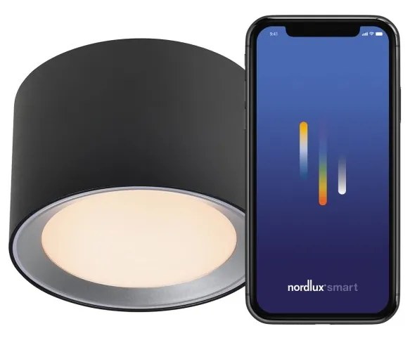 Spot aplicat LED CCT, IP44 Landon 8 Smart Black