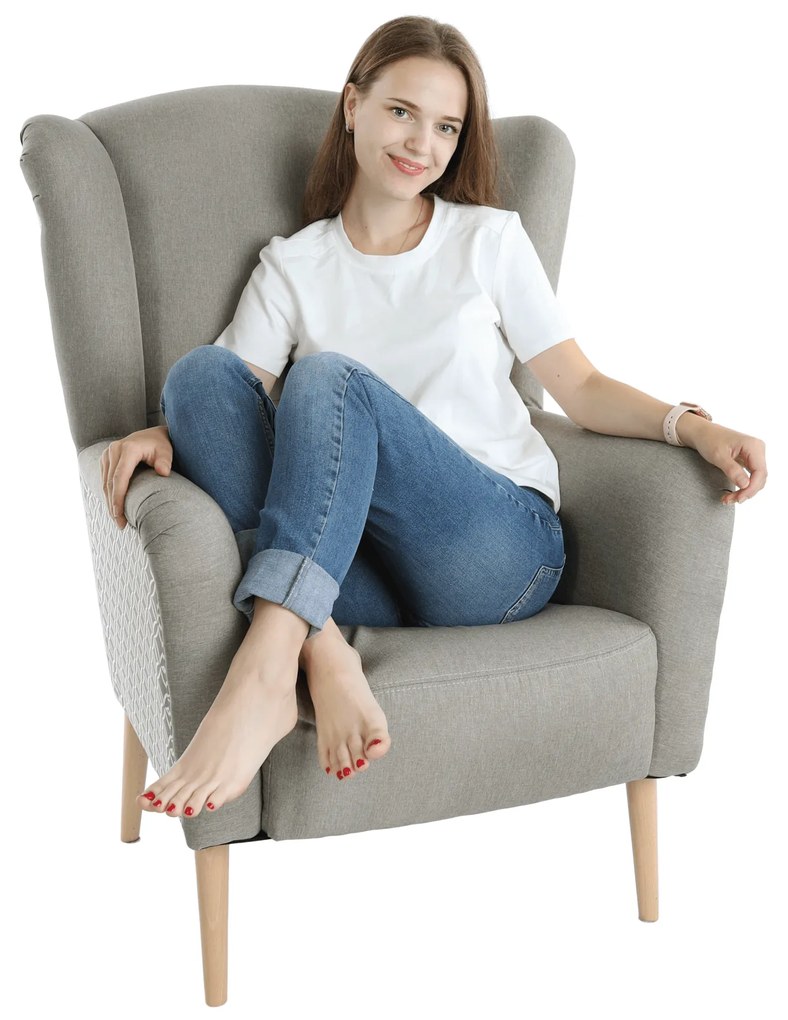 Scaun de design, ţesătură, capuccino/model, BELEK