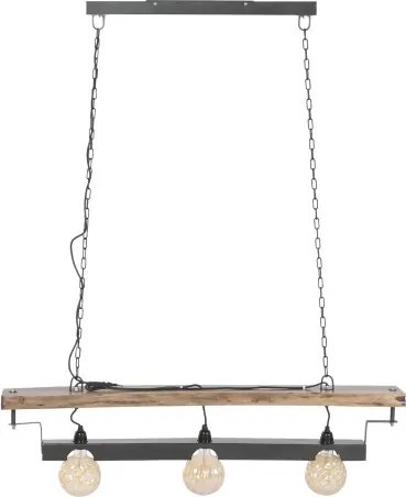 Lampă de tavan din lemn de acacia și fier, 116x16x26 cm, „Acacia"