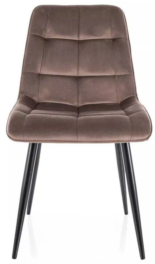 Scaun de bucătărie Chic Velvet, cappuccino / negru