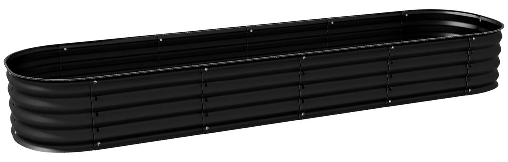 Outsunny Grădiniera ridicată pătrată pentru grădină din oțel modular pentru legume, plante, flori, dim. 240 x 62 x 30cm | Aosom Romania