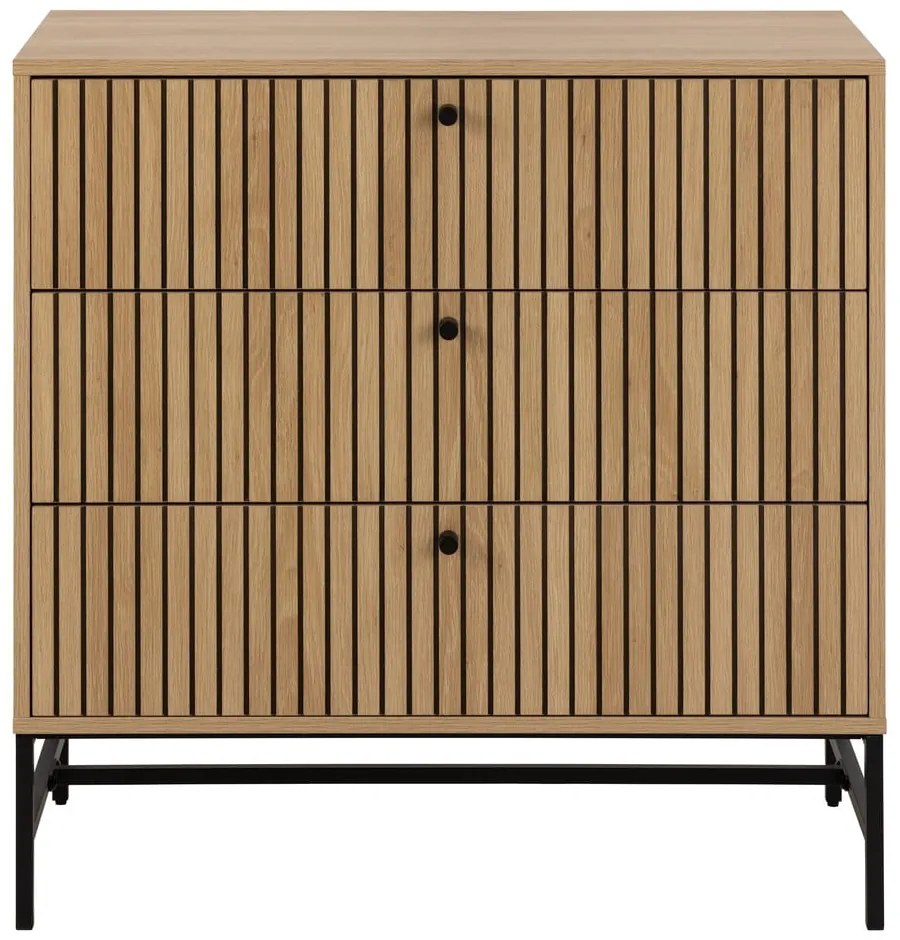 Comodă în culoare naturală cu aspect de lemn de stejar 81x80x40 cm Albany – Actona