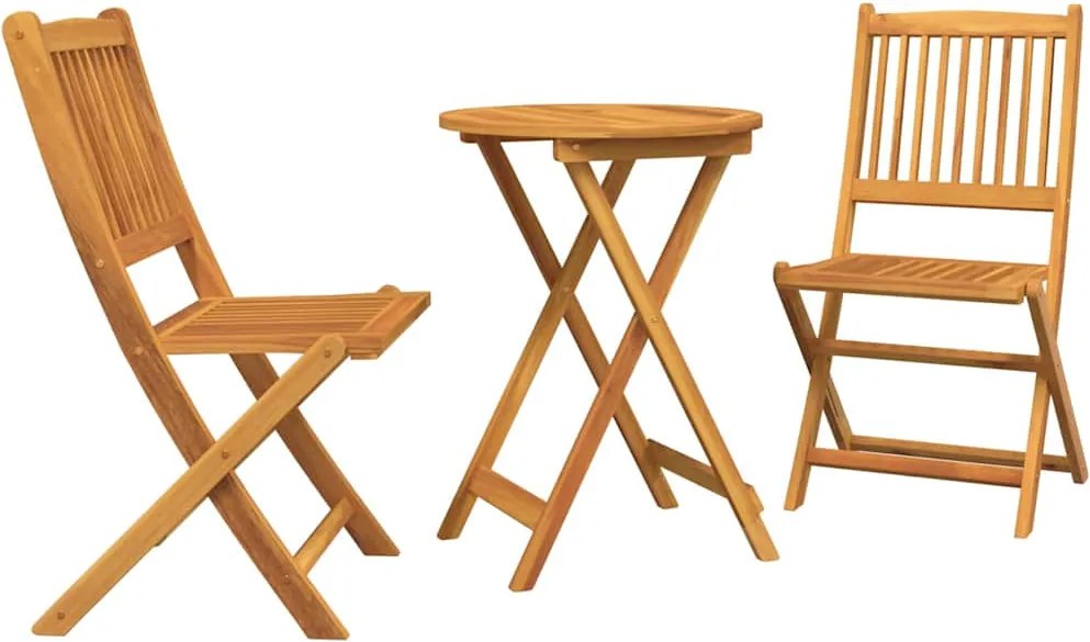 vidaXL Set Bistro de Grădină 3 pcs Maro Lemn Solid de Acacia