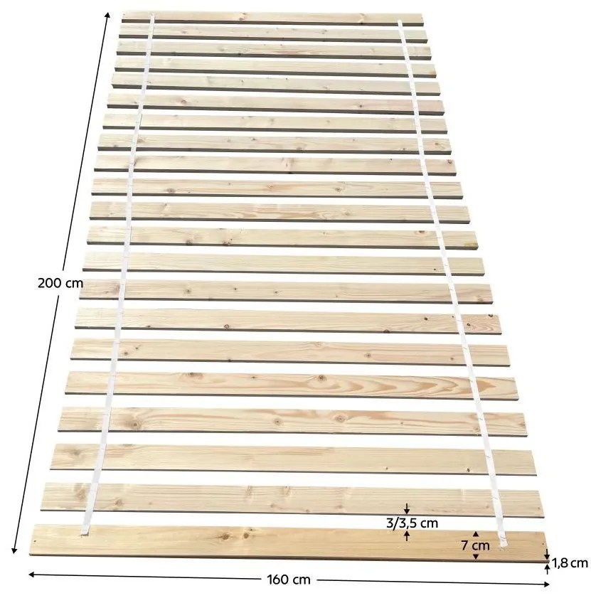 Somieră rulantă 160x200 cm Plamosa (natural) . 1097199