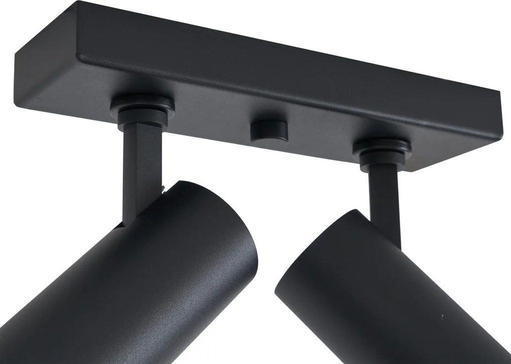 Plafonieră modernă neagră cu LED inclus, cu dimmer, cu 2 lumini - Tate