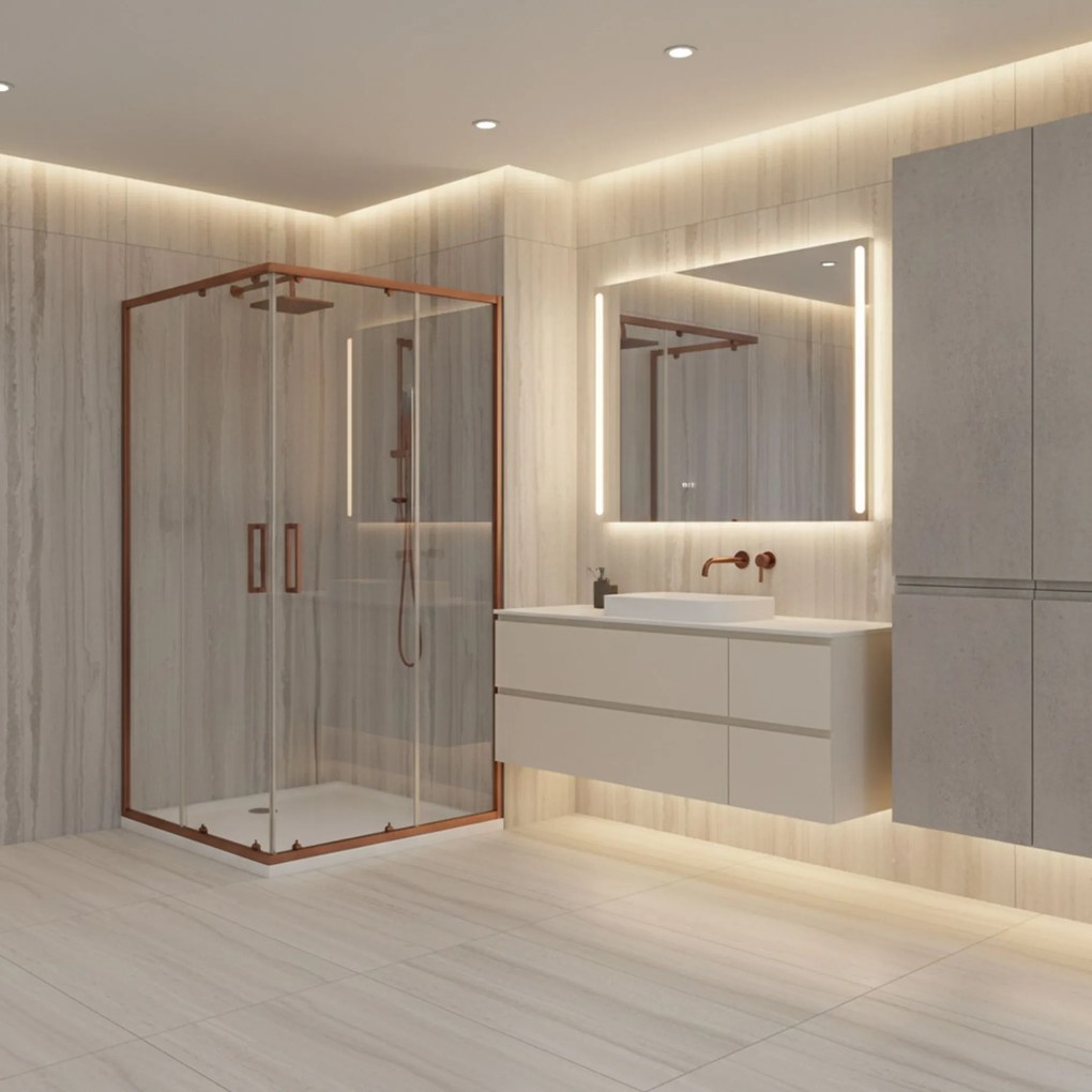 Cabina de dus Rea City 80x100 Brush Copper