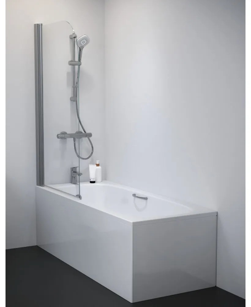 Paravan cada, 80x140 cm, silver bright   sticla transparenta
