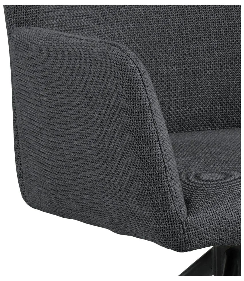 Set de scaune de sufragerie gri închis cu cotiere 2 buc. tapițat Laura – Actona