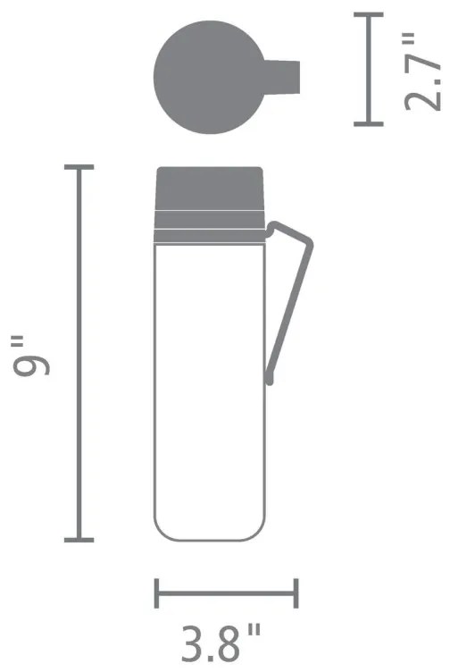Sticla Brabantia Make&Take 1006278, 500 ml, Cu filtru, Protectie impotriva scurgerilor, Deschidere larga, Transparent/Gri inchis