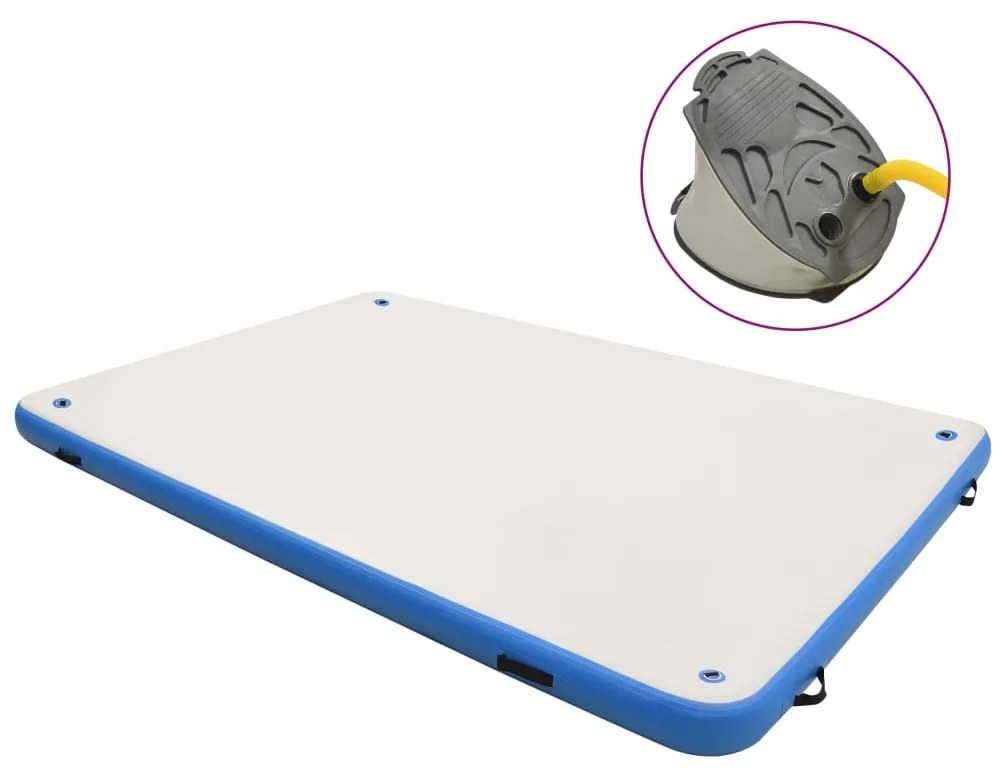 vidaXL Punte plutitoare gonflabilă, albastru și alb, 300x200x15 cm