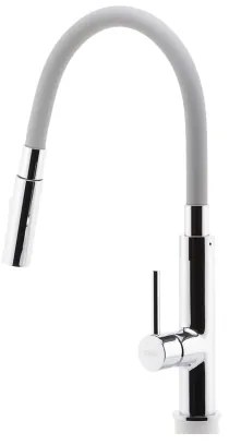 Baterie de chiuvetă cu pipă flexibilă FERRO crom lucios/gri