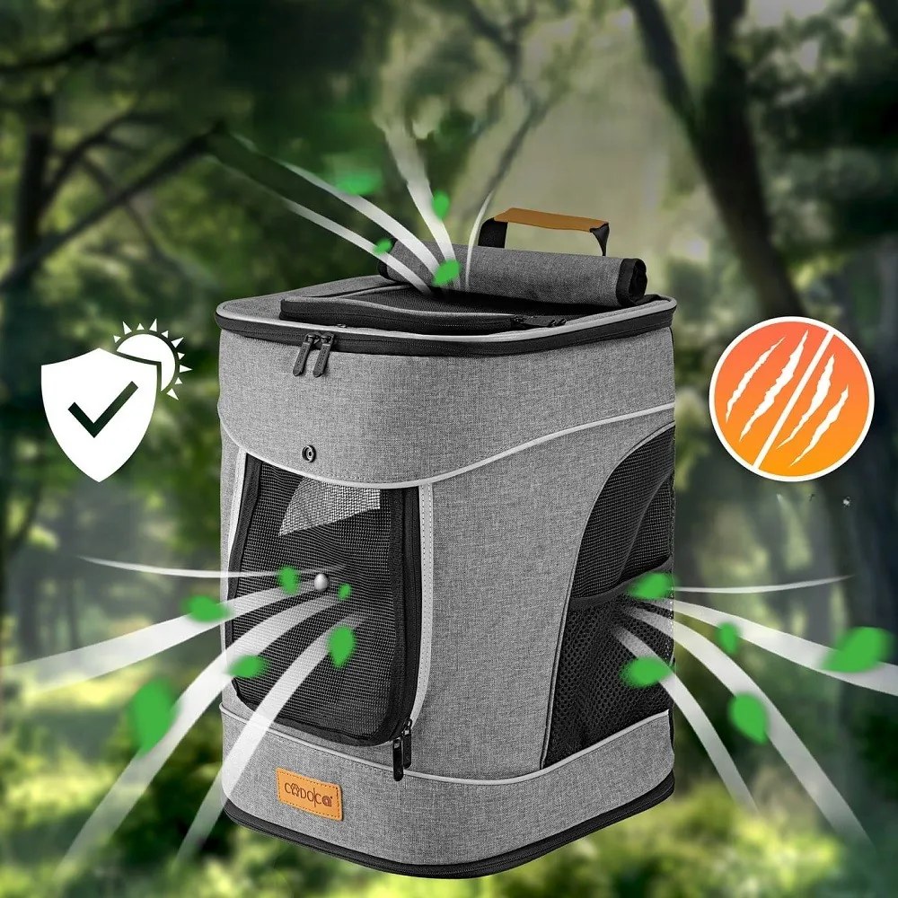 Rucsac pentru câini și pisici JOY, 31x30x41cm, gri Cadoca