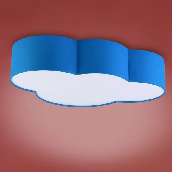 Plafonieră pentru copii CLOUD 4xE27/15W/230V albastru