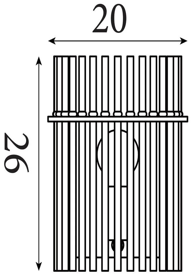 Aplica de perete metal auriu, tije din sticla Swizzle