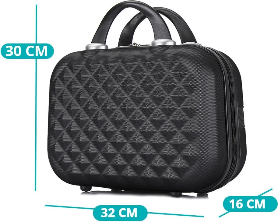 Set valiza de calatorie cu geanta cosmetica-negru