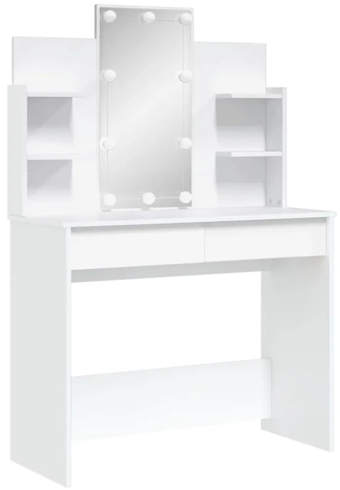Masa de toaleta cu LED-uri albe, 96x40x142 cm
