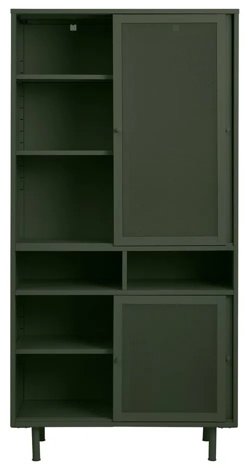 Dulap verde închis din metal cu ușă glisantă 90x180x40 cm Veep – Unique Furniture