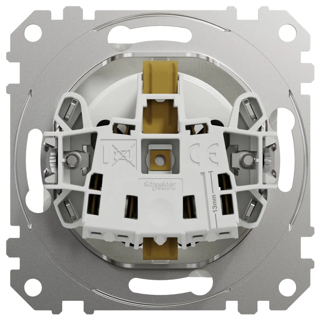 Priza simpla cu impamantare, 16A, IP20, Alb Schneider Sedna Design
