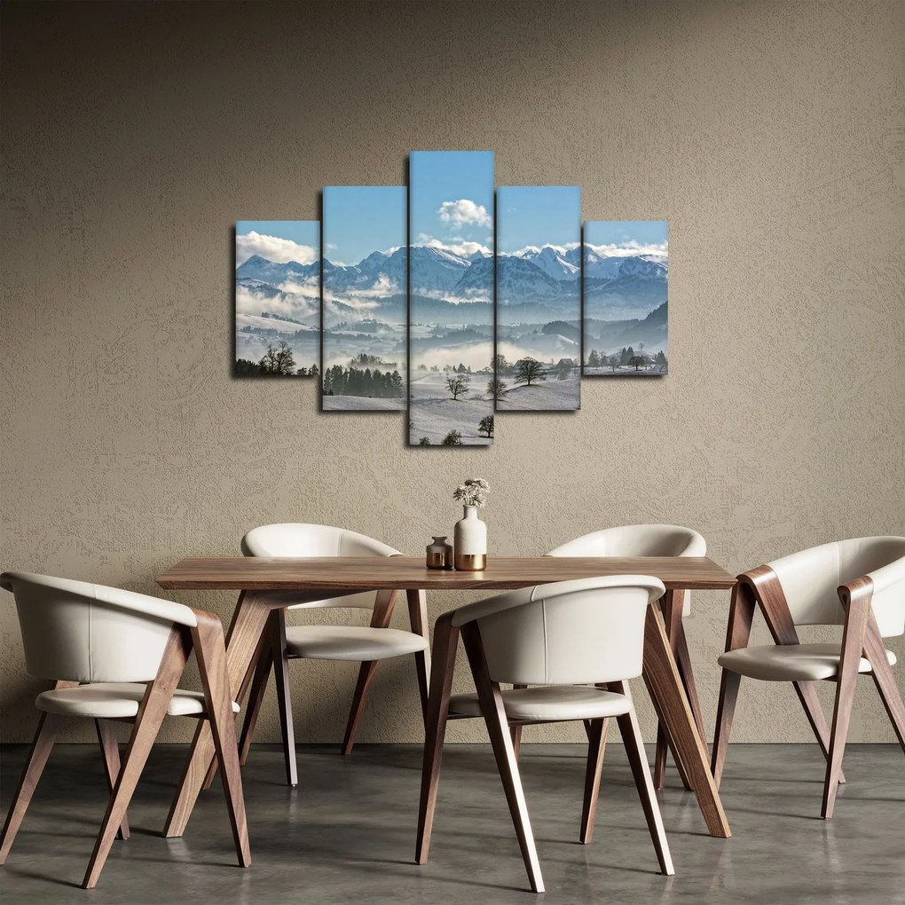 Tablou cu munții înzăpeziți (150x105 cm)