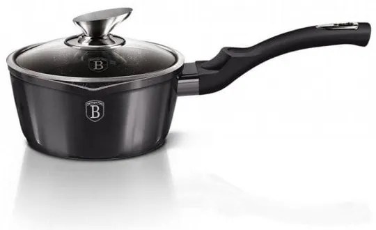 Oală sos antiaderentă cu capac 16 cm, 1,2 L Berlinger Haus BH 6907, Carbon Pro Collection