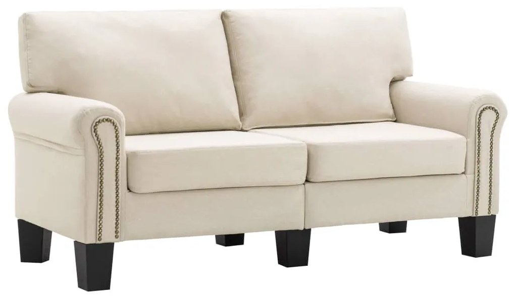 287152 vidaXL Canapea cu 2 locuri, crem, material textil