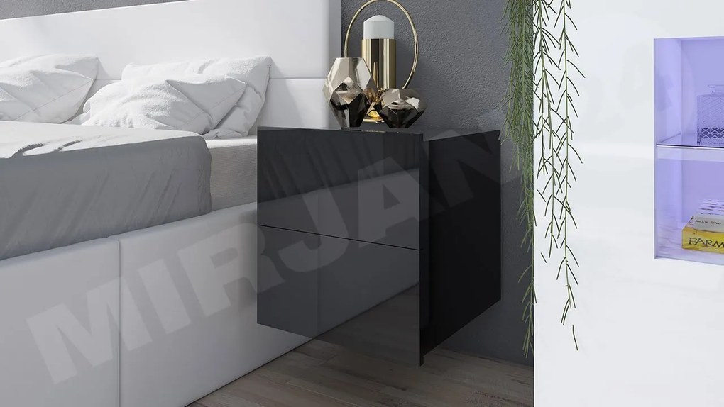 Noptieră Brenali BR06 (Negru + Negru lucios ). 1053836