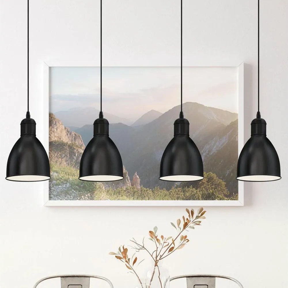 Eglo 55244 - Candelabru suspendat pe cablu PRIDDY 4xE27/60W/230V negru