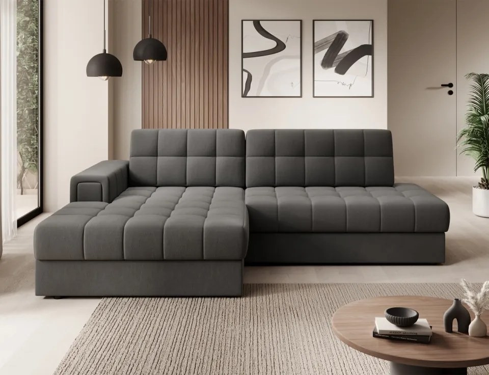 Coltar extensibil cu spatiu oentru depozitare, 240x150x82 cm, Blezalt L, Eltap (Culoare: Gri deschis / Sola 4)