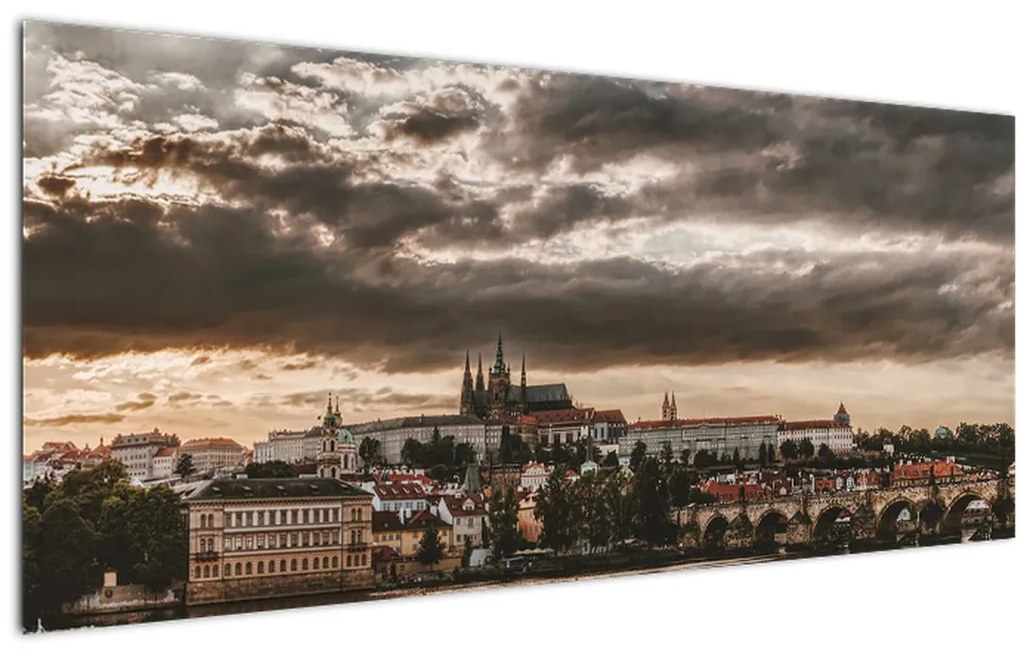 Tablou Castelului Praga în amurg (120x50 cm)