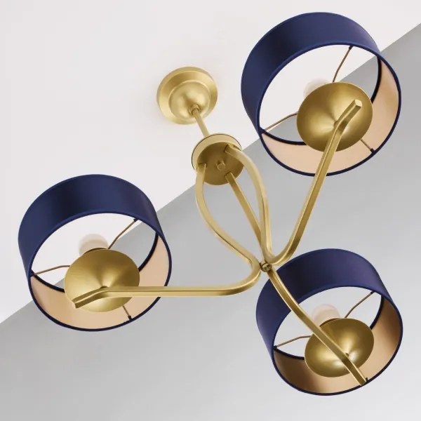 Jupiter 2113 - Lustră pe tijă KASZMIR 3xE27/15W/230V albastru/auriu