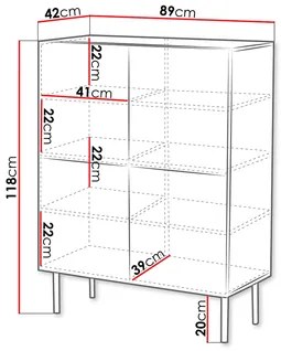 Dulap Azanat 89 4D (Nuc warmia + Negru) . 1105915