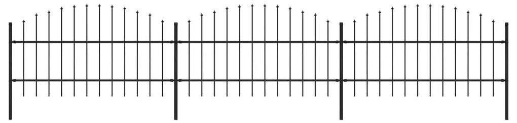 vidaXL Gard de grădină cu vârf tip suliță din oțel 537x100 cm, negru