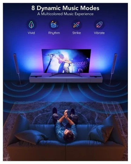 Govee - Panou SMART LED RGBIC 38 cm pentru TV 43-75" - set de 2 bucăți Wi-Fi